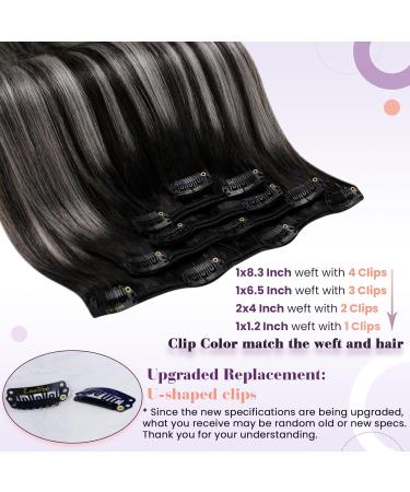Shop Laavoo Clip-in Extensions | 50cm Ombre Black & Silver Real Hair - 70g Remy Human Hair Extensions - Buy Online on SooperMarket.com