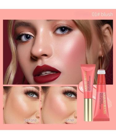 Lovelycat Pink Powder Powder Blusher Liquid Beauty Stick Shiny Velvet Texture Easy to Mix Soft Powder Powder Blusher Makeup Lasting Soft Natural Dew Durable (01# One Size) 01# 1 g (Pack of 1) - Buy Online on SooperMarket.com