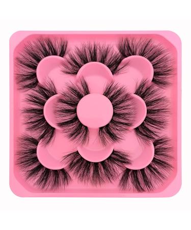 Fluffy Faux Mink Wispy False Eyelashes - 20MM Long Dramatic Lashes for Thick Volume and Big Eyes - Pack of 5 Pairs (Style 5-06) - Buy Online on SooperMarket.com