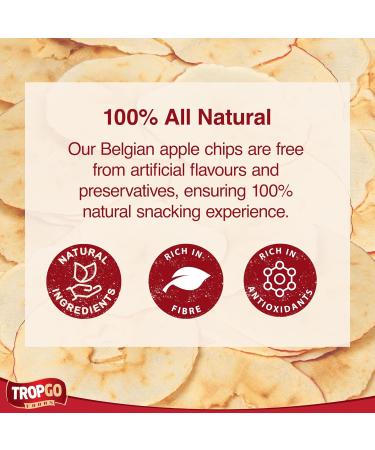 Tropgo - Belgium Apple Chips - 100% Fruit - Natural Healthy Snack - Fresh Red Apple Crisps 35gr - Recyclable Tin Fresh lock seal (1-Pack Red) Red 1-Pack - Buy Online on SooperMarket.com