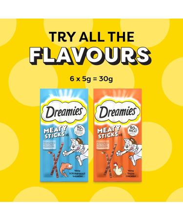 Dreamies Meaty Sticks 84 Pieces Cat Treats Tasty Snacks with Delicious Chicken Pack of 14 x(30g) - Buy Online on SooperMarket.com