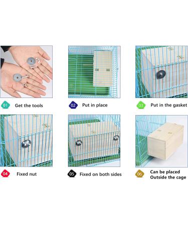 Wooden Parakeet Nesting Box with Coconut Fiber Toy - Ideal for Cockatiel Lovebirds Budgie Finch Canary - 7.8x4.8x4.8 - Buy Online on SooperMarket.com