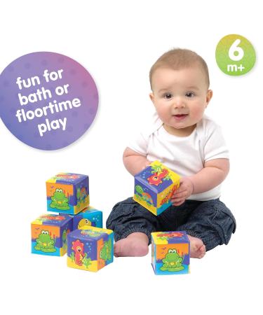 Playgro 181170 Bath Play Cube Set - 6 Colorful Animal Motifs for Infants 6 Months+ 7x7cm Fun Bath Toys - Buy Online on SooperMarket.com