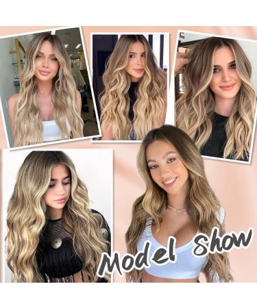 Mabufun Middle Part Curly Synthetic Wig - Ombre Blonde | Heat Resistant Fiber, Natural Look for Daily & Party Wear - Buy Online on SooperMarket.com