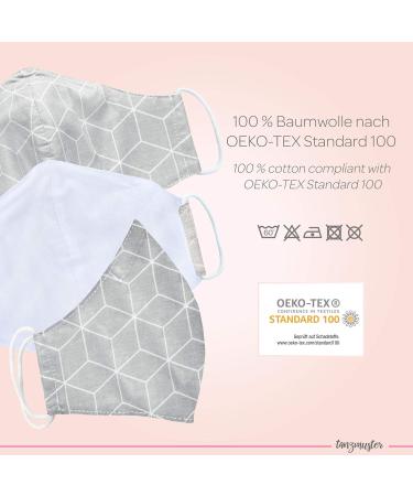 Dance Pattern Washable Mask for Kids & Adults - 100% Cotton 2-Layer Nose Bracket Filter Bag - Oeko-Tex Standard 100 - Robs Gray M (1 Pack) - Buy Online on SooperMarket.com