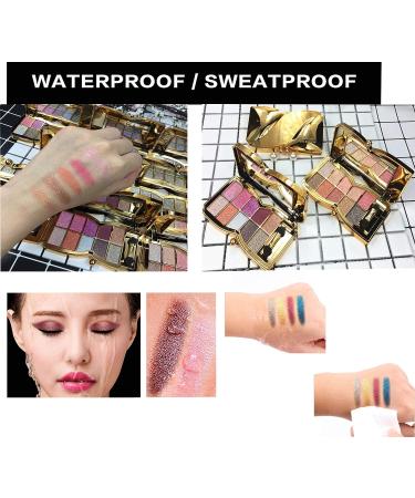 UIFCB Glitter Eyeshadow Palette - 10 Sparkling Colors | Highly Pigmented & Long Lasting Makeup Set in Gold (Type 6) - Buy Online on SooperMarket.com