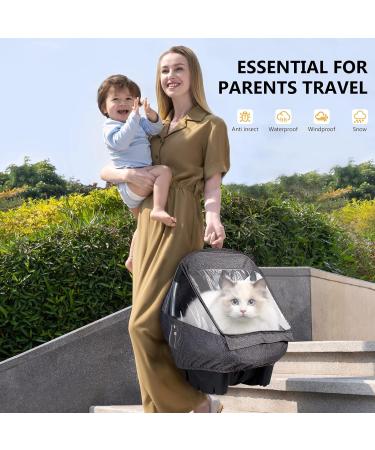 Universal Car Seat Rain Cover with Organizer - Waterproof Weather Shield for Infant Baby Carrier - Car Seat Accessory - Buy Online on SooperMarket.com