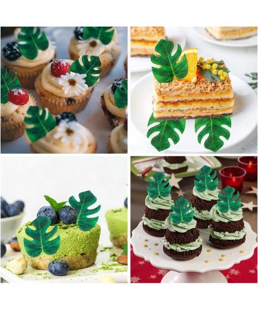 48 Pcs Tropical Turtle Leaf Cake Toppers Cupcake Toppers Palm Leaf Cake Toppers Wafer Paper Leaf Cake Decoration Hawaii Theme Jungle Party Birthday Cake Decor - Buy Online on SooperMarket.com