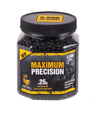 Game Face 25GPB5J Maximum Precision Heavy-Weight .25-Gram Black Airsoft BBs (5000-Count)