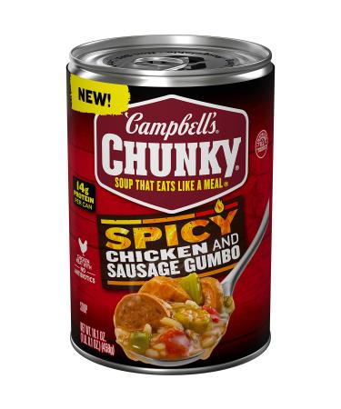 Campbell's Chunky Soup Spicy Chicken and Sausage Gumbo 16.1 Oz Can (Case of 8) Spicy Chicken and Sausage Gumbo 16.1 Ounce (Pack of 8)