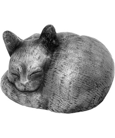 Rainbowbridge At Peace Cat Urn For Ashes - Handcrafted Cat Memorial - Pet Urn Suitable for Indoor & Outdoor Use Pewter