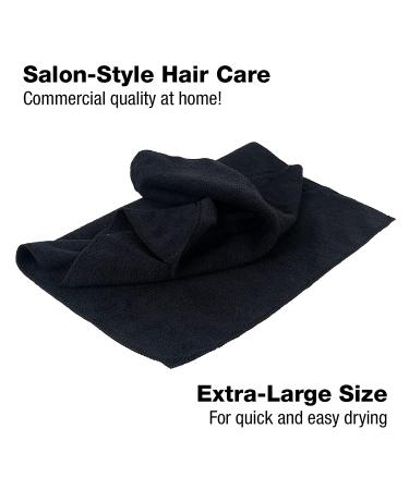 Eurow Microfiber Salon Towel  16 by 29 Inches  Black  Pack of 10 - Buy Online on SooperMarket.com