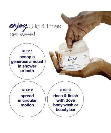 Dove Macadamia & Rice Milk Body Scrub 10.5 oz - Exfoliating Body Polish for Visibly Smoother Skin - Buy Online on SooperMarket.com