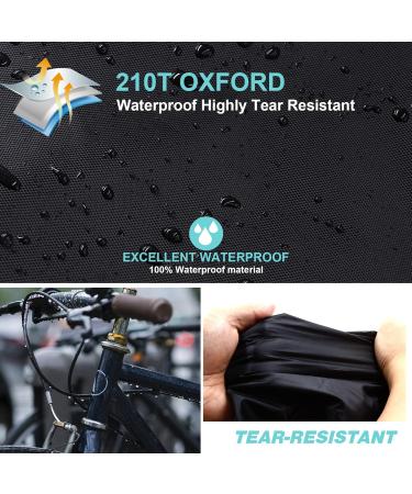 Waterproof Bicycle Cover - Durable 190T Protection Against Snow Dust & Rain - Bicycle Garage Cover with Castle Holes - 200x70x110cm with Carry Bag - Buy Online on SooperMarket.com