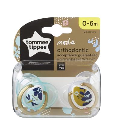 Tommee Tippee Moda Pacifiers - BPA-Free Silicone Binkies for 0-6m - 2-Count - Buy Online on SooperMarket.com