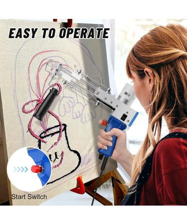 TOPQSC Tufting Gun 2 in 1 Cut Pile Loop Pile - Blue | Rug Making Machine Kit for Weaving Flocking Rug - Buy Online on SooperMarket.com