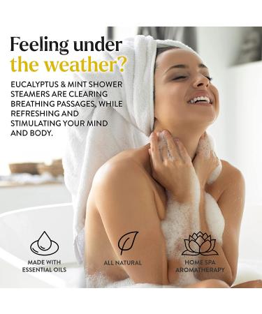 Miracle Made Aromatherapy Shower Steamers - Eucalyptus & Mint (15 Tablets) | Natural Essential Oil Shower Bombs for Nasal Congestion Relief and Relaxation - Buy Online on SooperMarket.com