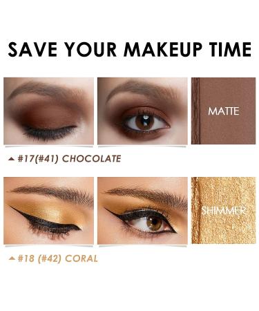 FOCALLURE Shimmer Cream Eyeshadow Stick Set - Long Lasting Waterproof Eye Makeup in Fancy Tabac (2 Pcs) - Buy Online on SooperMarket.com
