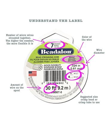Beadalon 7 Strand Stainless Steel Bead Stringing Wire - Satin Gold .015 in / 0.38 mm, 100 ft / 31 m - Buy Online on SooperMarket.com