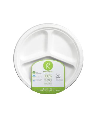 Repurpose Heavy Duty 10" Sectional Plates 20 Count