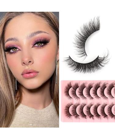 MilyBest 20mm Cat Eye False Eyelashes 10 Pairs - Fluffy Wispy D Curl Volume Natural Look Sets - Faux Mink A-Cat Eye Strip Lashes - Buy Online on SooperMarket.com