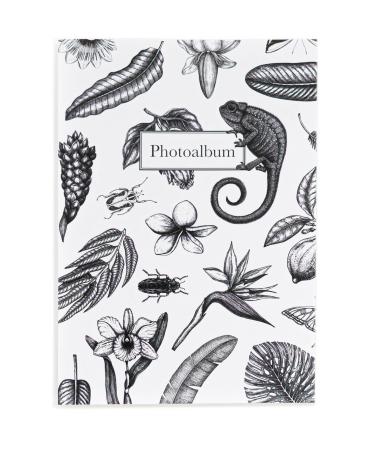 Grupo Erik Official Tropical BW Photo Album - 6x4 Photo Album / 10x15 cm - Family Photo Album 36 Pockets - Friend Gifts - Black and White - Photo Albums 6x4 36 photos - Photo Album Slip In