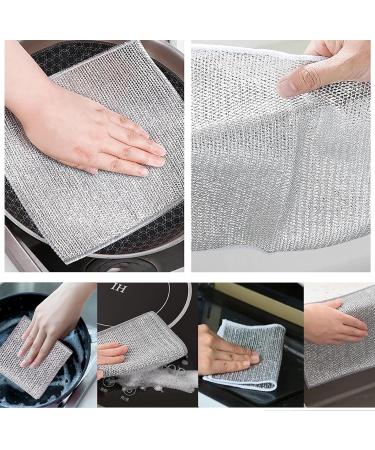 5 Pack Wire Dishwashing Rags Dual Layer Wire Dishwashing Rags Multipurpose Wire Dishwashing for Wet and Dry Non-Scratch Wire Dish Cloths Kitchen Wire Dishcloth Cleans for Dishes Sinks Stove Tops Duallayer - Buy Online on SooperMarket.com