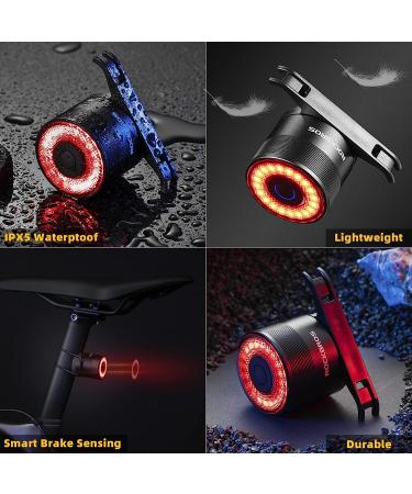 ROCKBROS USB Rechargeable Bike Tail Light | Auto On/Off Sensor | IPX6 Waterproof | 4 Light Modes - Cycling Safety Light for Night Riding - Buy Online on SooperMarket.com