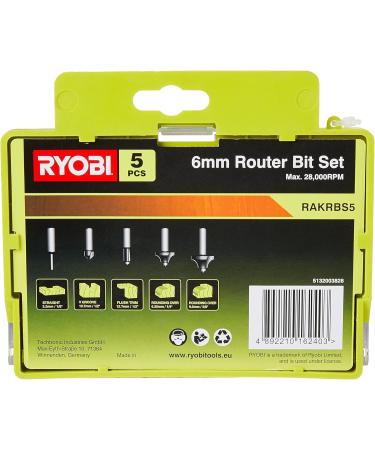 RYOBI RAKRBS5 Router Cutters 5 Piece 6 mm - Buy Online on SooperMarket.com
