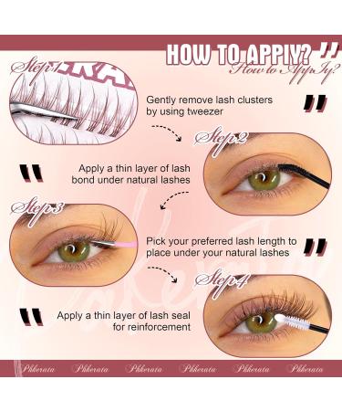 PHKERATA Brown Cluster Lashes Kit Brown Individual Eyelashes Wispy C Curl Brown Eyelash Clusters 156Pcs Natural Lashes Individual Cluster with Lash Glue Bond and Seal Lash Extension Kit 10-12MM Wispy Brown Kit - Buy Online on SooperMarket.com