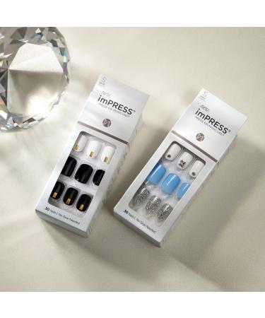 KISS imPRESS Press-On Manicure I'd Rather Be Short Length Square with PureFit Technology Includes Prep Pad Mini File Cuticle Stick and 30 Fake Nails - Buy Online on SooperMarket.com