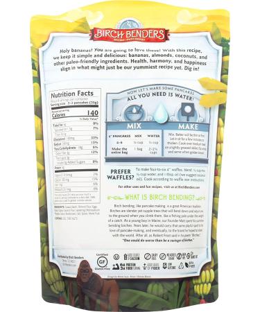 Birch Benders Banana Paleo Pancake & Waffle Mix - 10 oz | Healthy, Gluten-Free Breakfast - Buy Online on SooperMarket.com