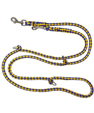 Adjustable Dog Linen for Large Dogs Up to 80 kg - Jumbo 2.40m / 2.80m / 3.50m / 5m Exercise Guide in 17 Fabrics | Blue-Yellow - Buy Online on SooperMarket.com