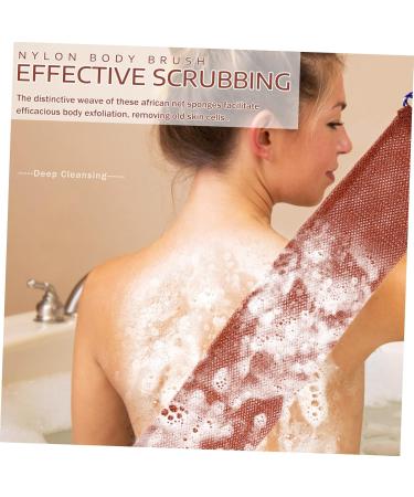 ORFOFE 1 Set Bath Towel Bath Scrubber Towel Back Washers for Shower Back Cleaner Loofah Strap Brown Nylon - Buy Online on SooperMarket.com
