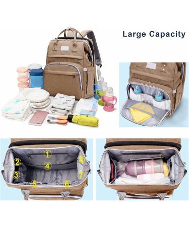 SndMor Wrap Bag Backpack - Multifunctional Diaper Bag with Bed Function & Stroller Hook | Ideal for Moms & Dads | Khaki - Buy Online on SooperMarket.com