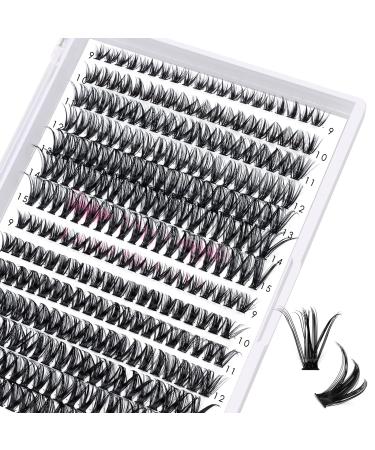 280 Pcs Individual Lashes 40D+50D Mixed Lash Clusters 14 Rows Cluster Lashes that Look Like Eyelash Extensions DIY Lash Extension Self Application At Home (40+50-D-9-15mix) 9-15 mix 40D+50D-D-Large