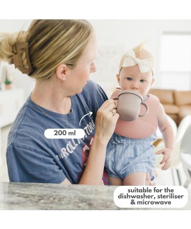 Bubba Bear Baby Cup with Straw | Weighted Sippy Cup for 6+ Months | Non-Spill, Easy Toddler Drinking Water Bottle in Pale Mauve - Buy Online on SooperMarket.com