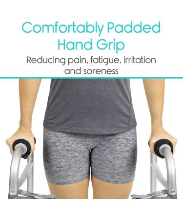 Walking aid arm pad 1 Pair Walking Arm Crutch Handle Pads Walker Grips Soft Padded Hand Covers Non slip Comfortable Cushion Padding Wicking Comfort Washable Black - Buy Online on SooperMarket.com