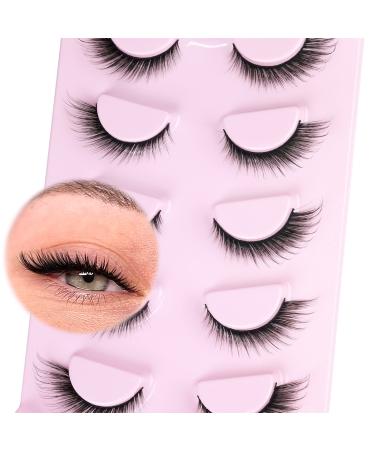 Fox Eye Lashes 16mm Faux Mink Lashes Angel Wing False Eyelashes Natural Look Bratz Lashes Wispy Cat Eye Lashes Pack by Zegaine 5 Pairs Fox Style-2