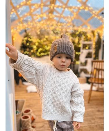Volunboy Baby Oversized Knit Sweater | Crewneck Knitted Top 2-3 Years | Off-white - Buy Online on SooperMarket.com