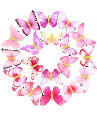 18 Pieces Glitter Butterfly Hair Clips for Teens Women Hair Accessories (Stylish Styles)