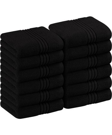 Utopia Towels - Luxury washcloth set made of 100% cotton 30 x 30 cm face cloths (black) 30 x 30 cm black