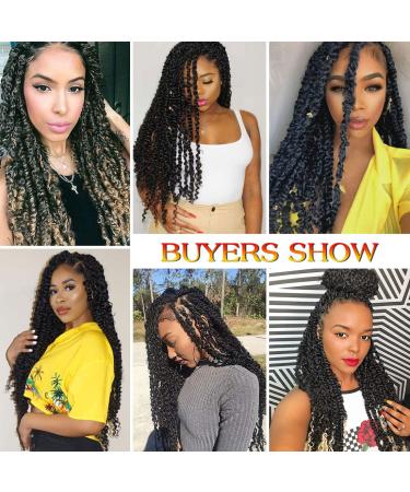 Youngther 7 Packs 154 Strands Passion Twist Hair for Butterfly Locs Crochet - 18 Water Wave Synthetic Bohemian Ombre Braiding Hair - Perfect Gift for Women - Buy Online on SooperMarket.com