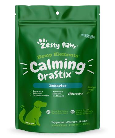 Zesty Paws Hemp Elements Calming NutraStix For Dogs All Ages Peppermint 12 oz (340 g)