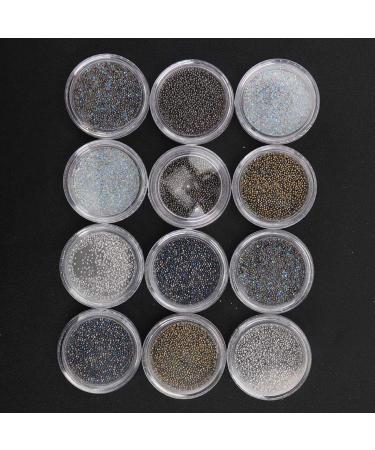 12 Grid DIY Nail Beads Plastic Nail Glitter Rhinestones Nail Art Decoration Manicure Tool Accessory DIY Nail Tip Ornament Beauty Nail Art 3D Decorations - Buy Online on SooperMarket.com