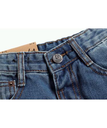 KIDSCOOL SPACE Baby Girl Boy Slim Jeans | Elastic Band Ripped Denim Pants 6-12 Months Blue-2047 - Buy Online on SooperMarket.com