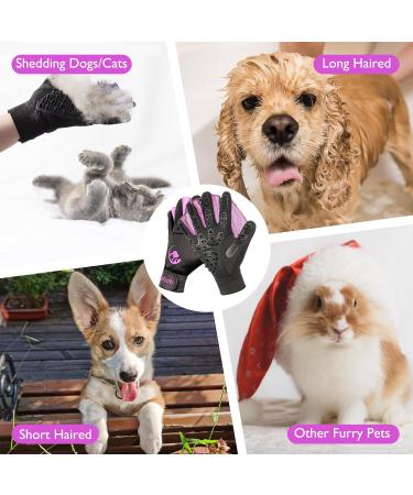 Cool Job Fur Care Gloves - Pet Shampoo Bath Brush & Depilatory Glove for Cats Dogs Horses & Rabbits (Size S-M) | International Shipping - Buy Online on SooperMarket.com