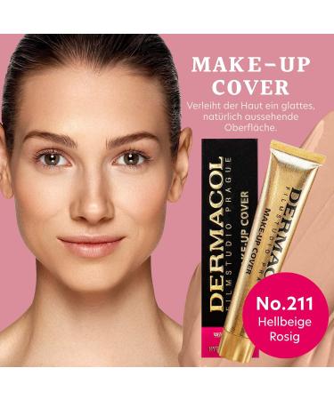 Dermacol Full Coverage Foundation - Matte Liquid Makeup with SPF 30 | Waterproof for Oily Skin & Acne Long-Lasting Color 211 30g - Buy Online on SooperMarket.com