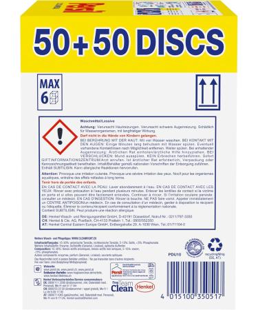 Persil Universal 4in1 Discs - 100 Wash Loads Deep Clean Technology Biodegradable Ingredients 2.5 kg - Eco-Friendly Laundry Detergent - Buy Online on SooperMarket.com