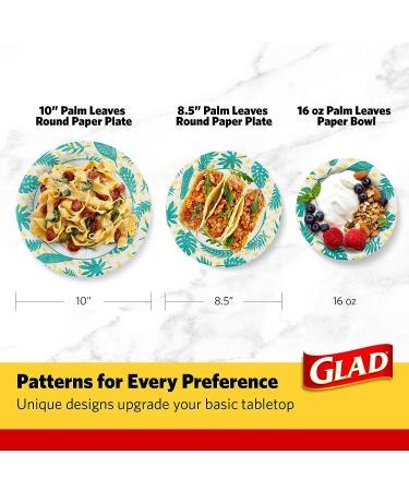 Glad Disposable Palm Leaf Design 8.5 Inch Paper Plates - 50 Count Pack - Buy Online on SooperMarket.com